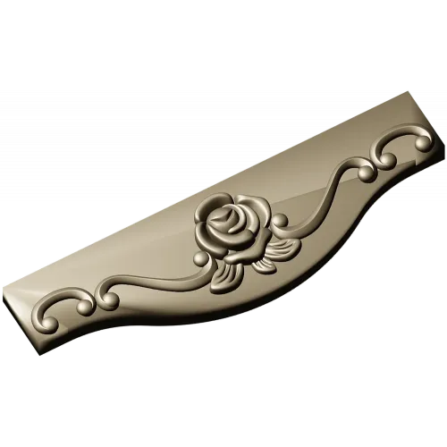 Rose Scroll Apron - STL 3D Model for CNC Milling