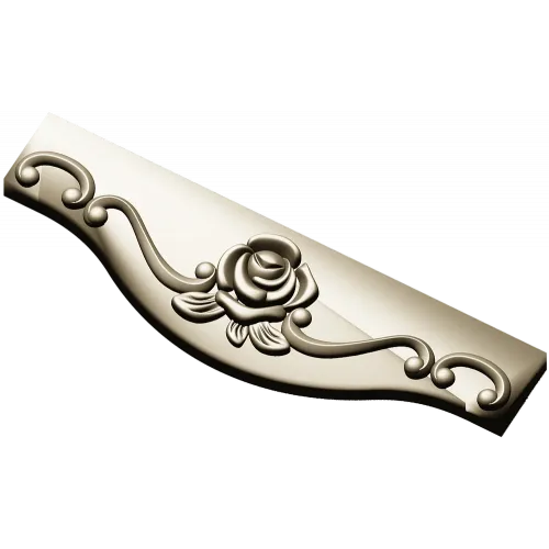 Rose Scroll Apron - STL 3D Model for CNC Milling