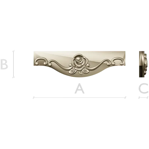 Rose Scroll Apron - STL 3D Model for CNC Milling