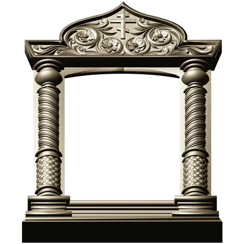 Киот с витой колонной и тимпаном - 3D модель STL для ЧПУ