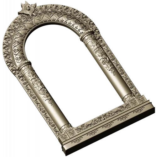 Киот арочный с растительным орнаментом - 3D STL для ЧПУ