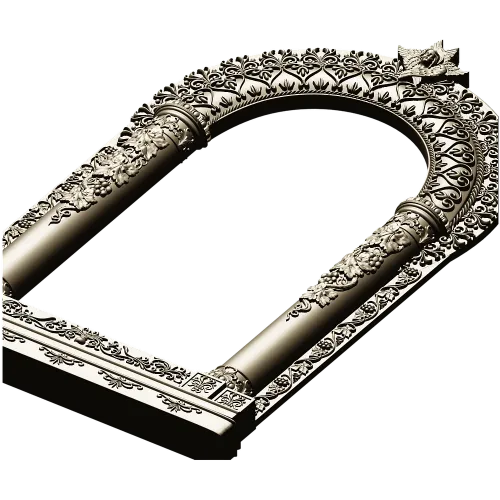 Киот арочный с растительным орнаментом - 3D STL для ЧПУ