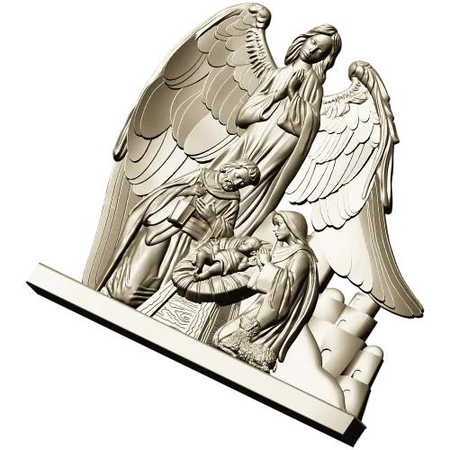 Ангел-хранитель у ясель - stl 3D модель для ЧПУ
