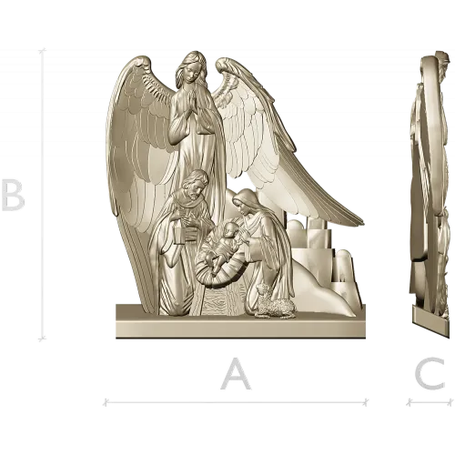 Ангел-хранитель у ясель - stl 3D модель для ЧПУ