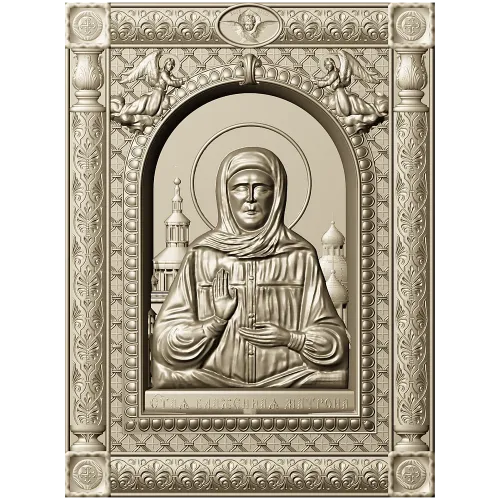 Saint Matrona of Moscow - detailed icon relief STL for CNC