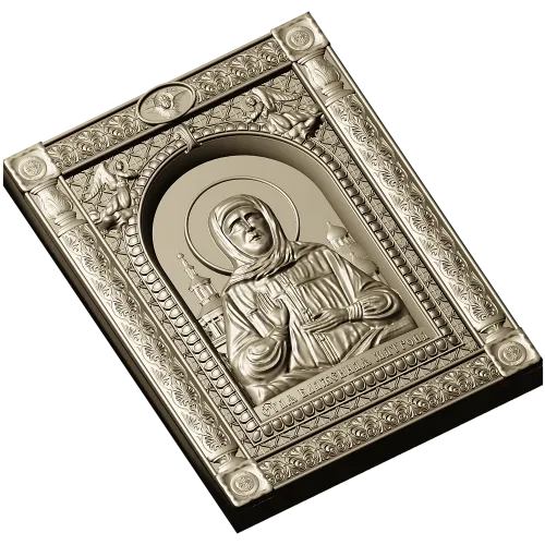 Saint Matrona of Moscow - detailed icon relief STL for CNC
