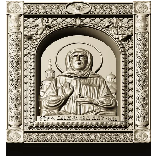 Saint Matrona of Moscow - detailed icon relief STL for CNC