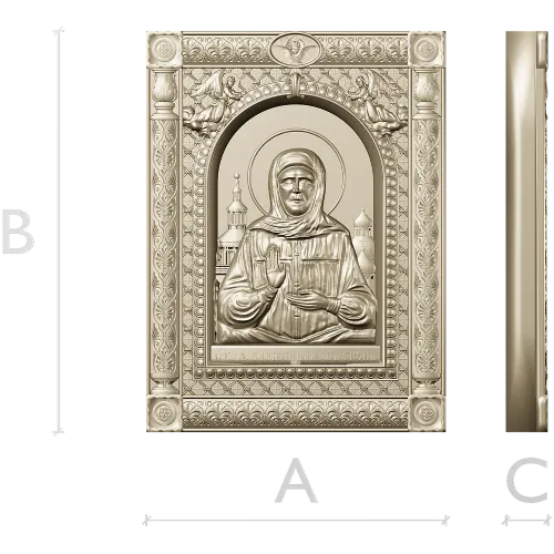 Saint Matrona of Moscow - detailed icon relief STL for CNC