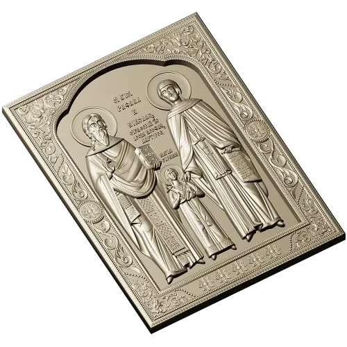 Икона святых Рафаила, Николая и Ирины - STL 3D модель для ЧПУ