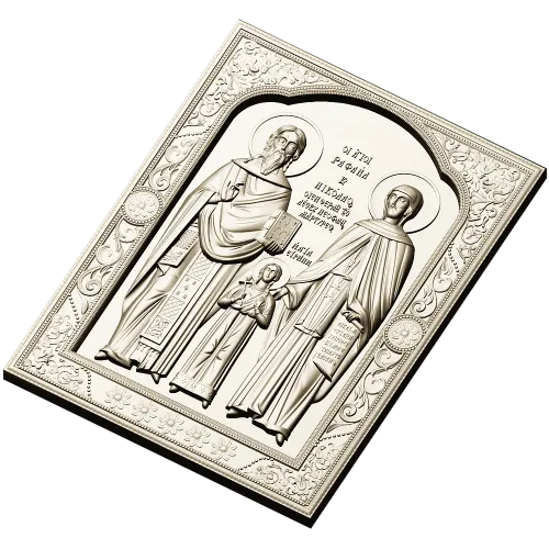 Икона святых Рафаила, Николая и Ирины - STL 3D модель для ЧПУ