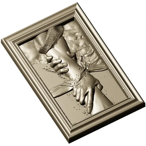 Hand of Jesus - high-relief framed panel STL for CNC carving