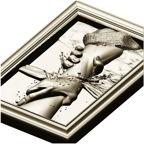 Hand of Jesus - high-relief framed panel STL for CNC carving