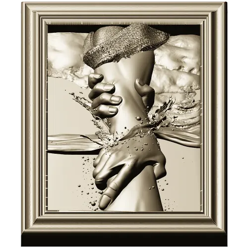 Hand of Jesus - high-relief framed panel STL for CNC carving