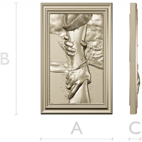 Hand of Jesus - high-relief framed panel STL for CNC carving