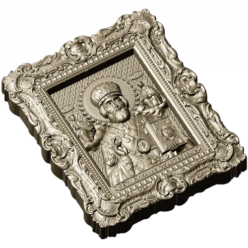 Икона Святой Николай Чудотворец - 3D модель STL для ЧПУ