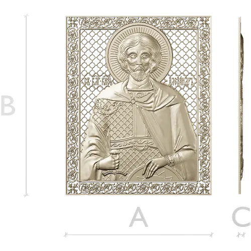 Александр Невский - иконостасный рельеф в формате STL для ЧПУ
