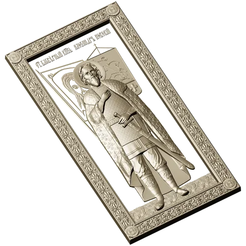 Saint Alexander Nevsky high-relief panel STL
