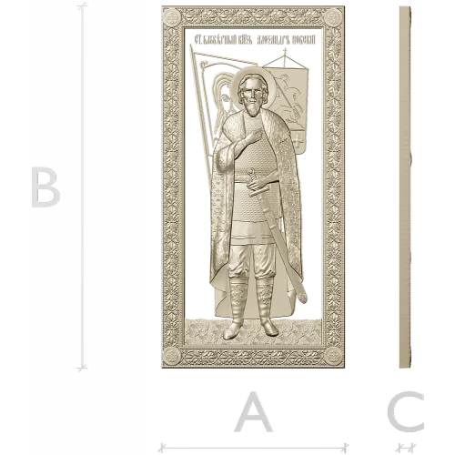 Saint Alexander Nevsky high-relief panel STL