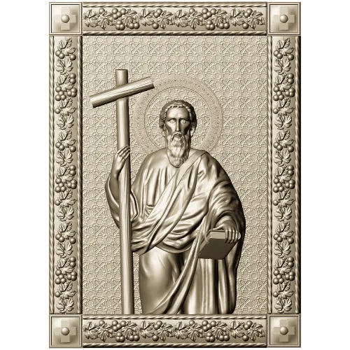 Saint Andrew the First-Called - 3D STL Icon Panel for CNC