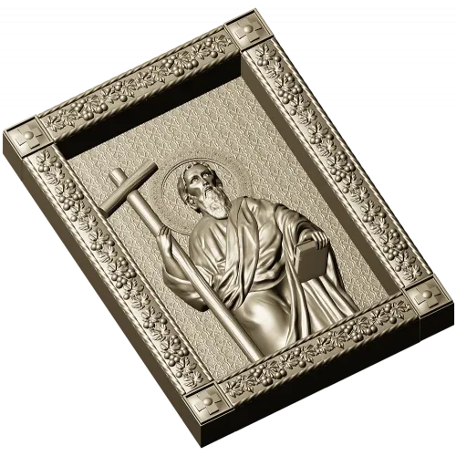 Saint Andrew the First-Called - 3D STL Icon Panel for CNC