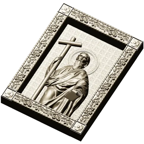Saint Andrew the First-Called - 3D STL Icon Panel for CNC