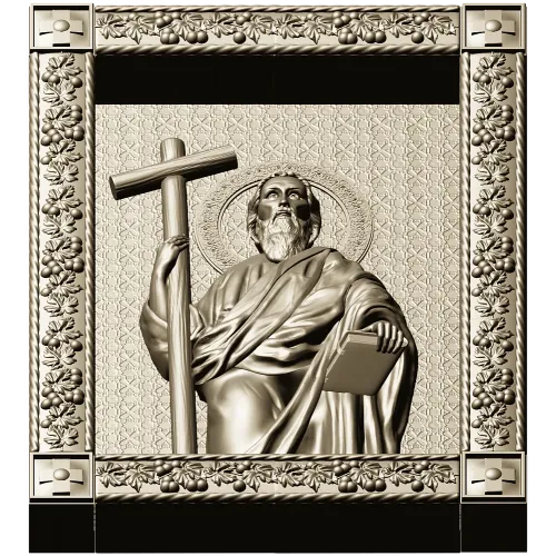 Saint Andrew the First-Called - 3D STL Icon Panel for CNC