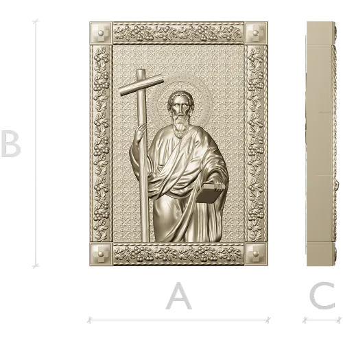 Saint Andrew the First-Called - 3D STL Icon Panel for CNC
