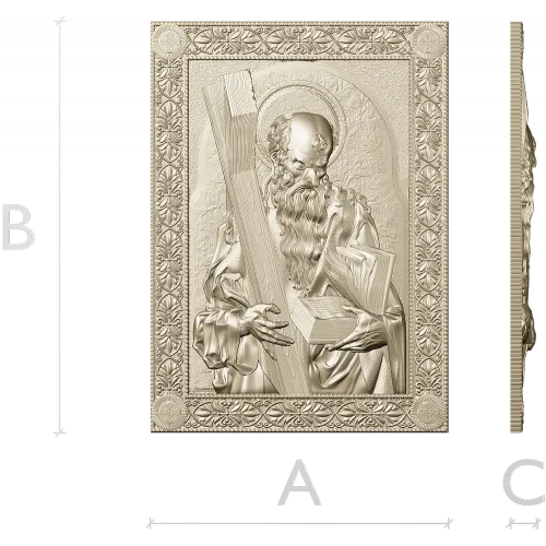 Апостол Андрей - резная икона в формате STL для ЧПУ