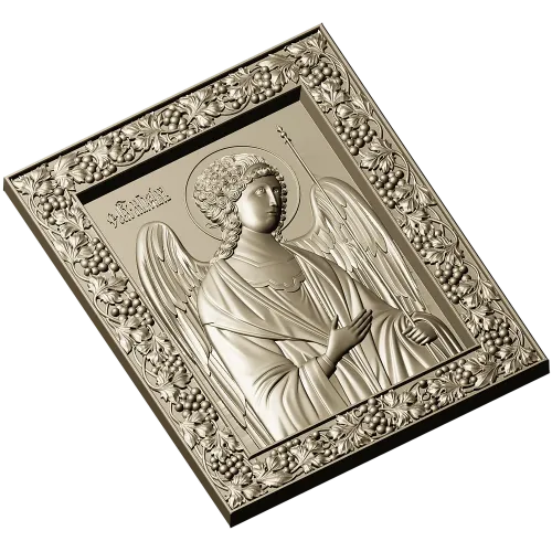 Archangel Michael high-relief icon - STL 3D model for CNC