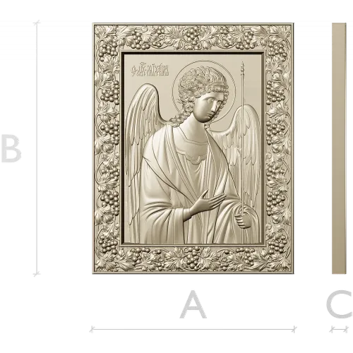 Archangel Michael high-relief icon - STL 3D model for CNC