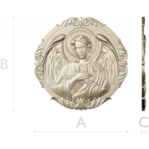 Архангел Селафиил - рельефный медальон STL