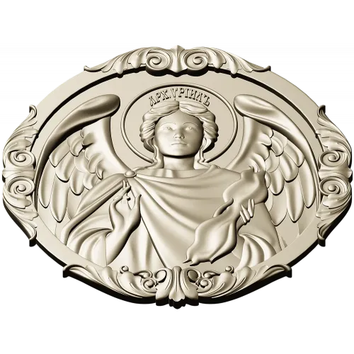 Архангел Уриил - рельефная круглая икона в STL для ЧПУ
