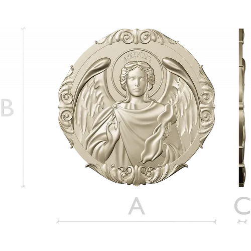 Архангел Уриил - рельефная круглая икона в STL для ЧПУ