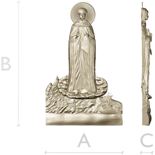 Афонская Божья Матерь - 3D модель STL для ЧПУ
