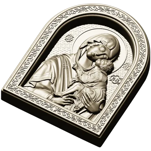 Theotokos Eleusa - arched icon relief STL for CNC