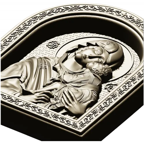 Theotokos Eleusa - arched icon relief STL for CNC