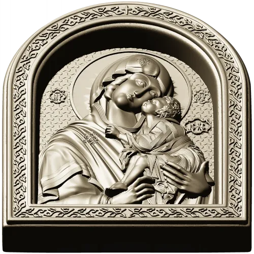 Theotokos Eleusa - arched icon relief STL for CNC