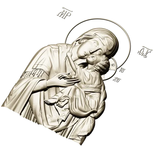 Богородица Песчанская - 3D STL модель для ЧПУ резьбы