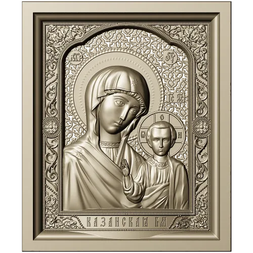 Казанская икона в рельефе - STL модель для ЧПУ