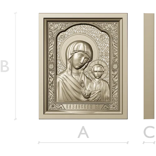 Казанская икона в рельефе - STL модель для ЧПУ
