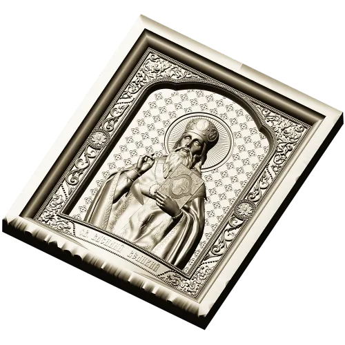 Saint Basil the Great - high relief icon panel STL for CNC