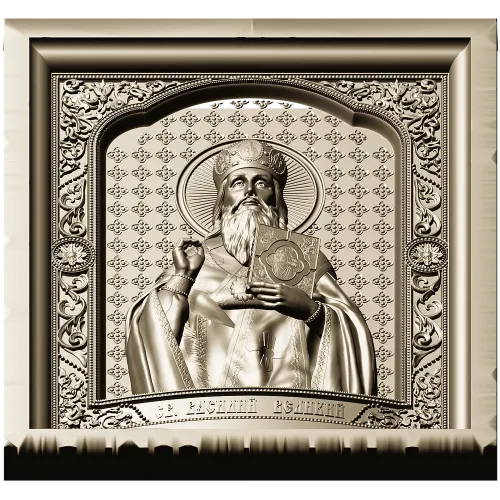 Saint Basil the Great - high relief icon panel STL for CNC