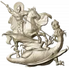 Saint George Slaying the Dragon - STL Relief for CNC