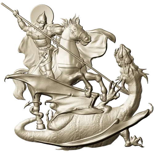 Saint George Slaying the Dragon - STL Relief for CNC