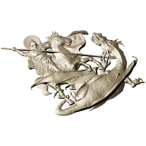 Saint George Slaying the Dragon - STL Relief for CNC