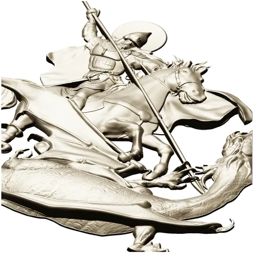 Saint George Slaying the Dragon - STL Relief for CNC