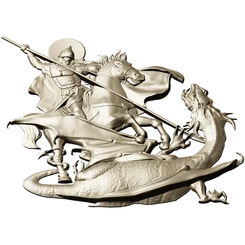 Saint George Slaying the Dragon - STL Relief for CNC