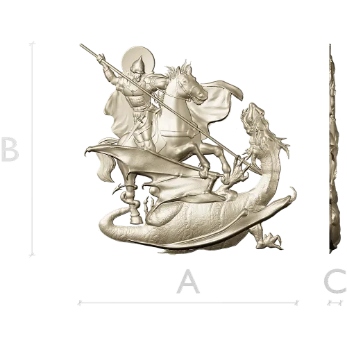Saint George Slaying the Dragon - STL Relief for CNC