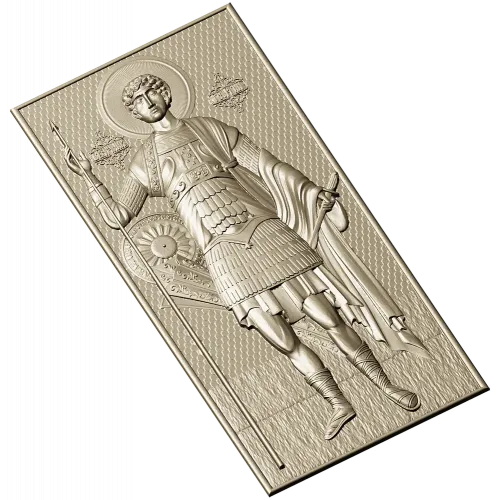 Saint George the Victorious - STL 3D model relief panel for CNC