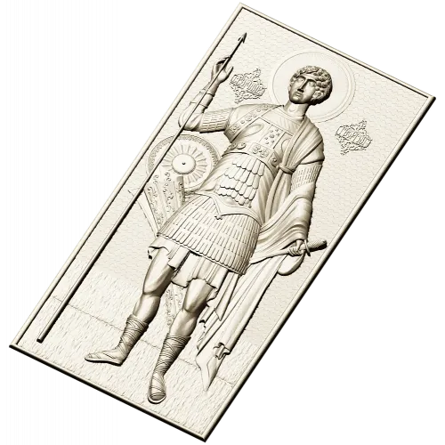 Saint George the Victorious - STL 3D model relief panel for CNC